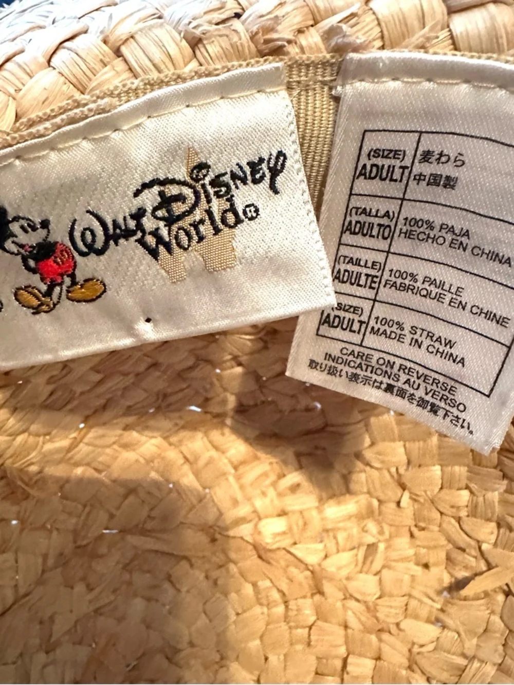 Walt Disney World Straw Hat Beach Vacation Mickey Minnie Mouse Adult OS - Picture 7 of 9